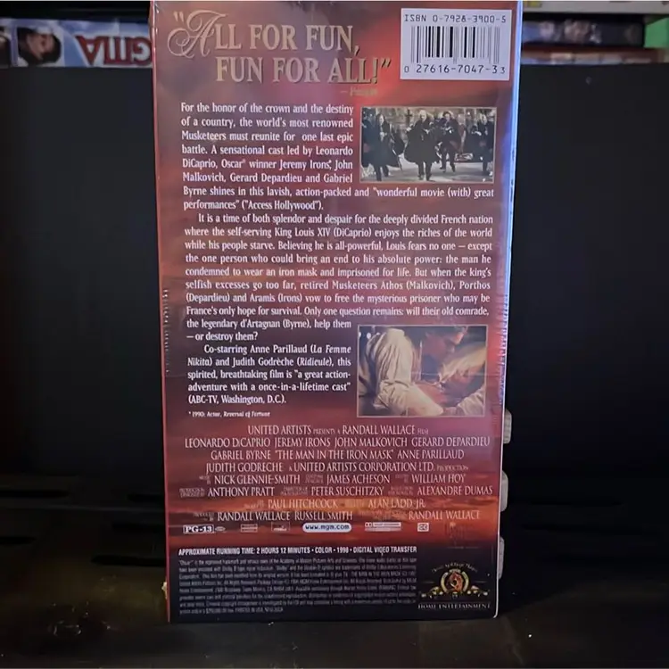 The Man In The Iron Mask - VHS - 1998 - New 