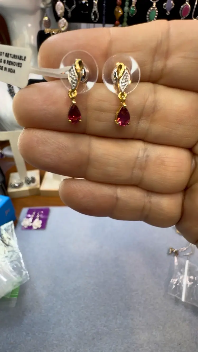 NWT Orissa Rhodolite Garnet Earrings 14KT Gold Over Sterling Silver