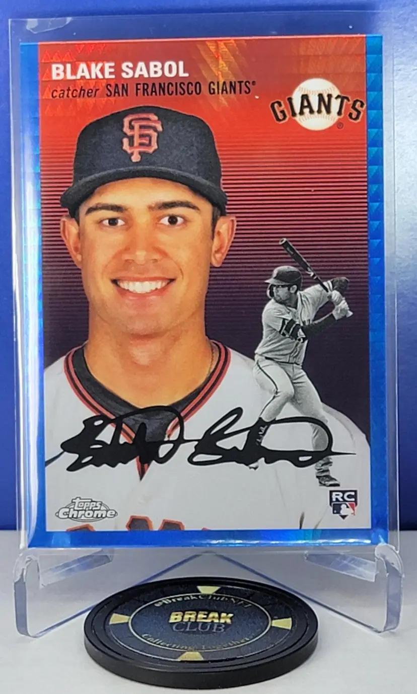 Blake Sabol 2023 Topps Chrome Platinum Blue Prism Refractor No. 365 San Francisco Giants
