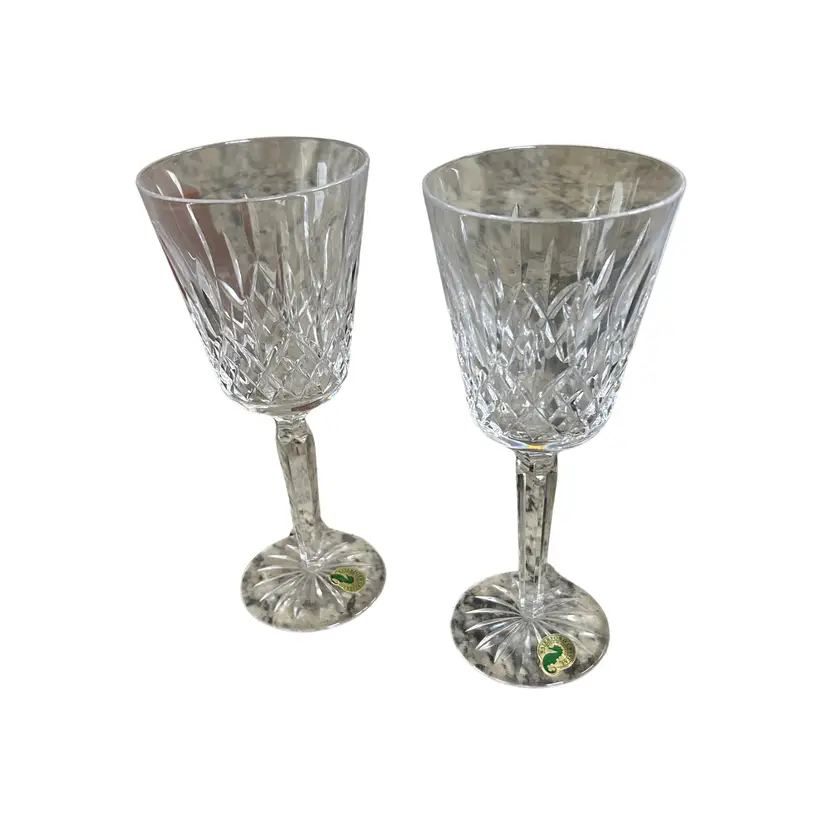 2 Waterford Lismore Crystal Claret Wine Glasses