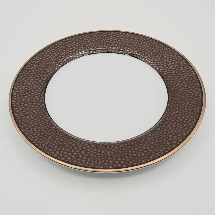 Fitz and Floyd Shagreen Burgundy Red Wine Appetizer Bread Side Plates Set of 5