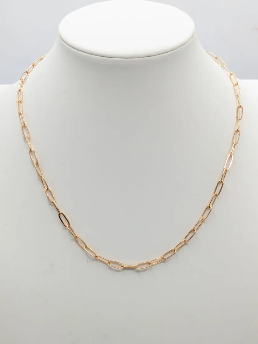 Paperclip Link Chain Necklace Gold Tone Jewelry