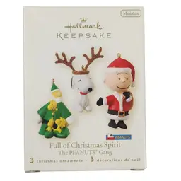 2008 Hallmark Peanuts Full of Christmas Spirit Set of 3 Ornaments IOB QXM8121