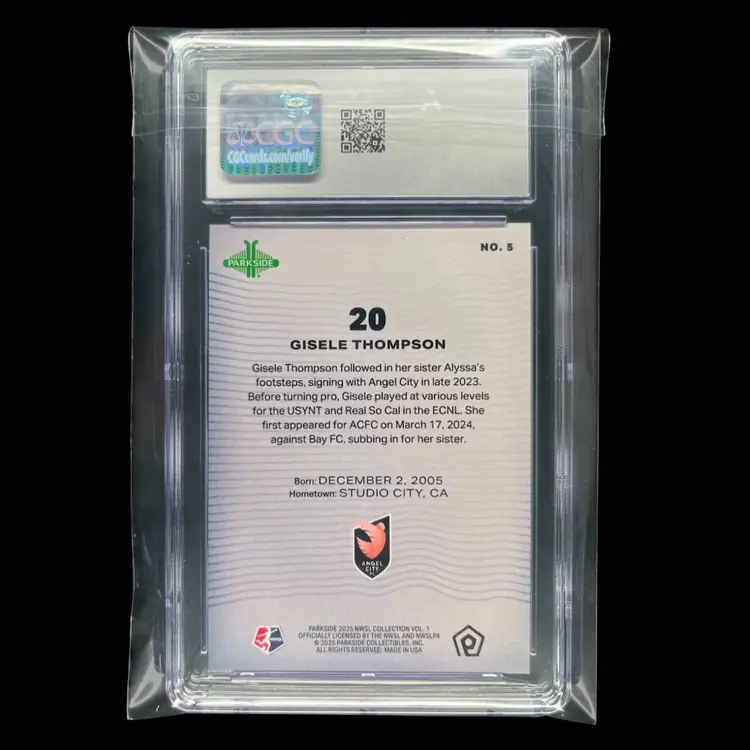 Gisele Thompson 2025 Parkside NWSL Golazo /10 CGC 9 Soccer Card