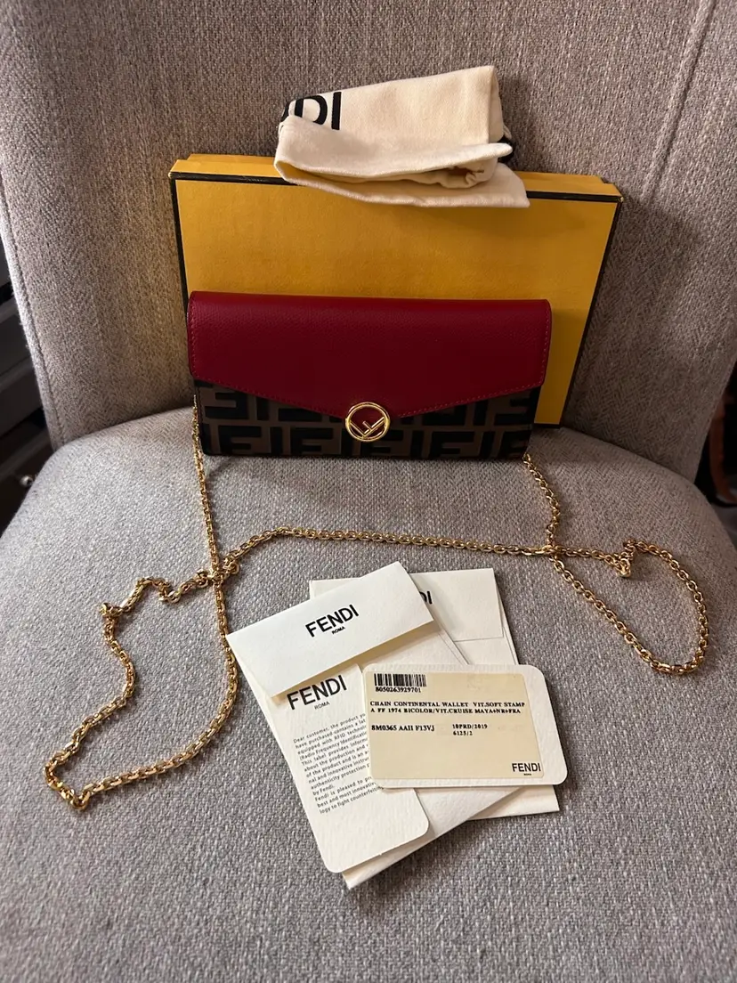 Fendi Continental WOC F Embossed With Dustbag And COA