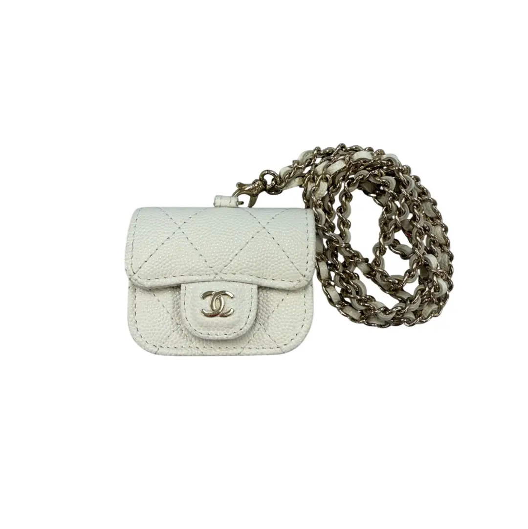 Chanel White Caviar AirPod Case