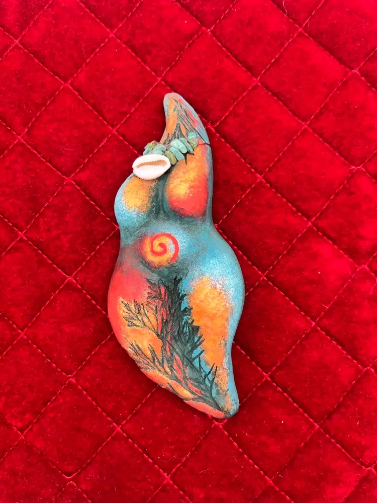 Handmade detailed Clay/Ceramic Sculpture, Mother Earth, Goddess, Divine Feminine, Fertility Art
