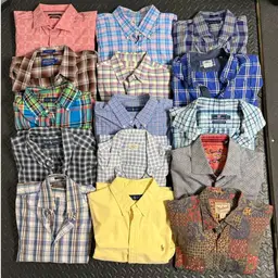 Men’s Reseller Lot - 15 Long Sleeve Button Down Shirts - Polo Ralph Lauren, Vineyard Vines, Pendleton, Lacoste