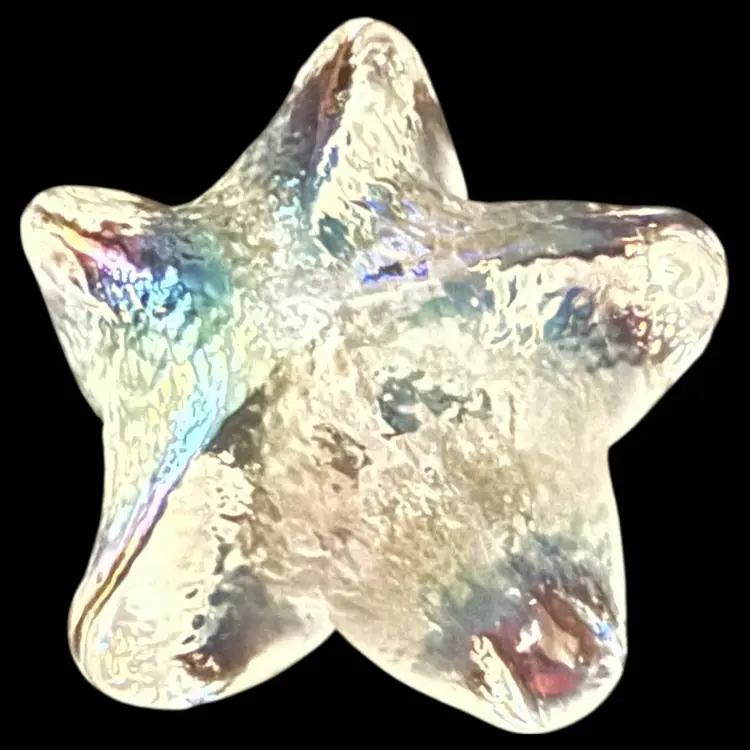 Robert Held Clear Iridescent Glass Starfish Paperweight 2.5”
