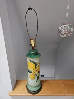 Vintage lamp hand painted