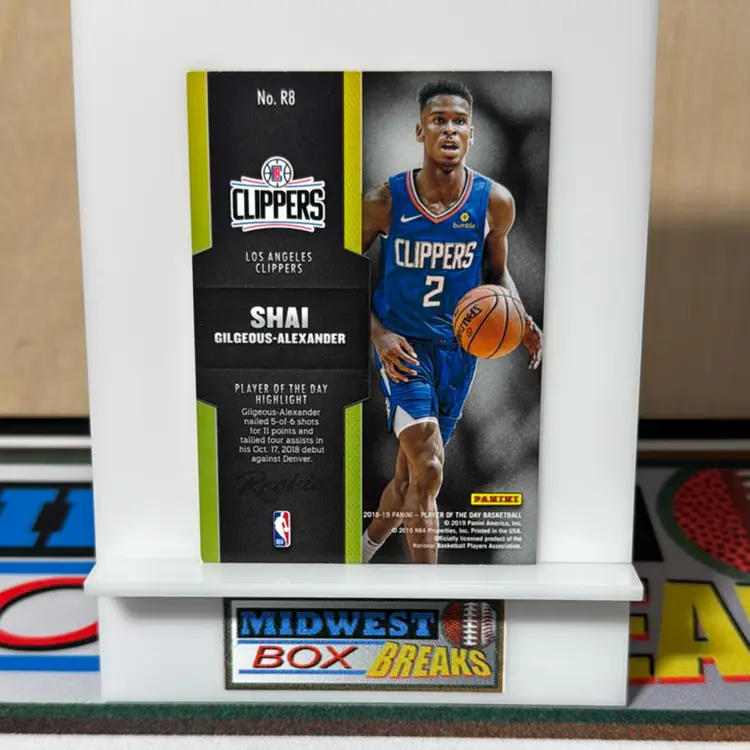 Shai Gilgeous-Alexander RC player Of The Day 2018-19 Panini Los Angeles Clippers