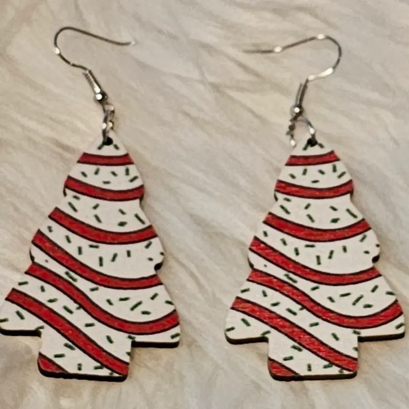 Little Debbie Christmas Tree inspired Earrings