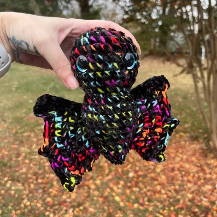 Crochet Rainbow Bat 🦇