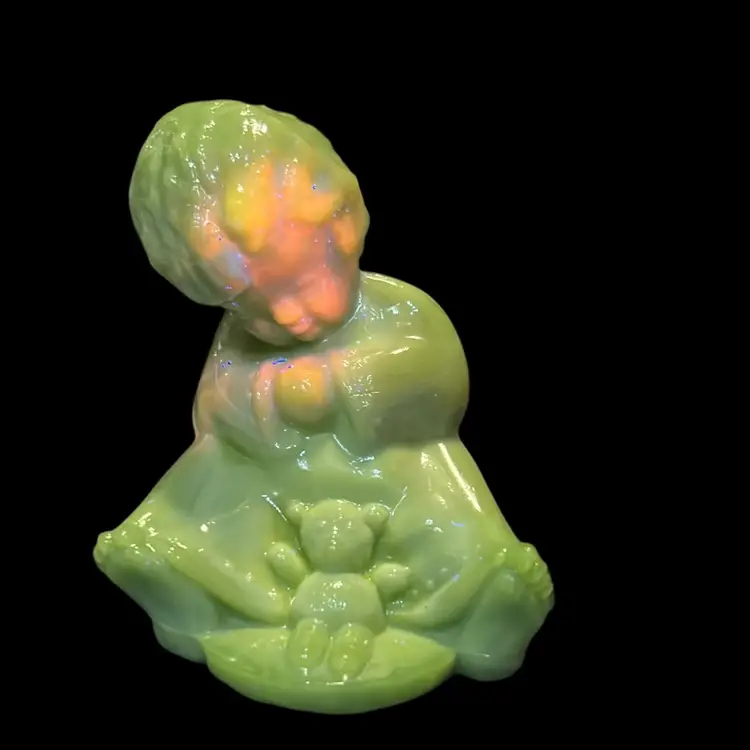 Vintage Wetzel Slag Glass “Sonny Boy” Figurine: 2.75”x3”x2.5”