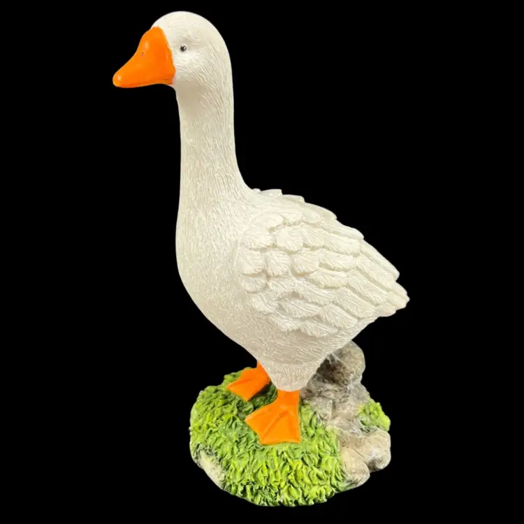 White Goose Figurine, Cute Goose Figurine, Resin Goose Decor, Cottagecore Decor