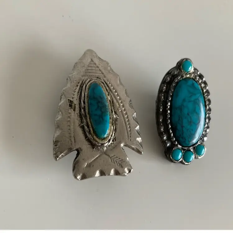 Set Of 2 Southwestern Bolo Ties Arrowhead And Conch