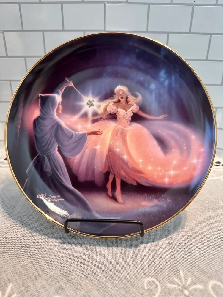 Franklin Mint Cinderella FAIRY GODMOTHER’S MAGIC Plate Swarovski 1994-95