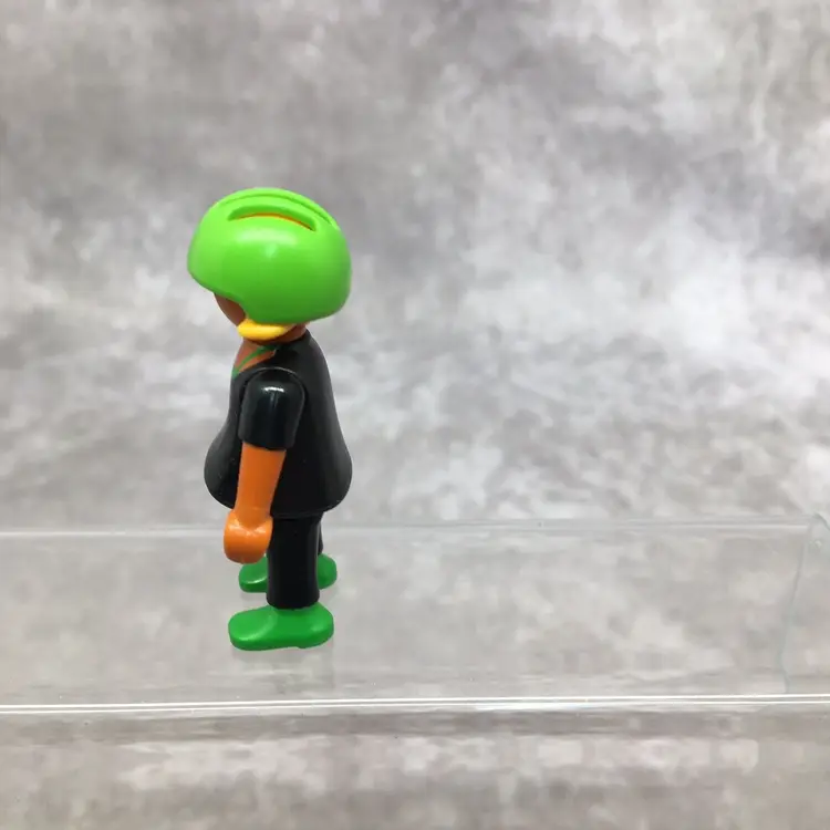 Playmobil Ethnic Girl Child Figure W/Bat Girl Shirt & Bike/Skate Helmet