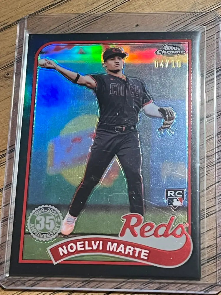 Noelvi Marte 2024 Topps Chrome 1989 Black Refractor 4/10 Cincinnati Reds