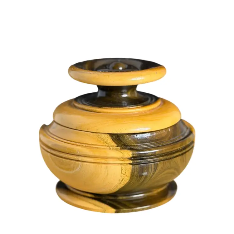 Vtg Hand-Carved Lathe Turned Desert Ironwood Container-Trinket Dish Treenware w/ Lid READ
3.75” T x 4.5” W