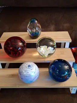 Lot of 5, Vintage Art Glass Paperweights