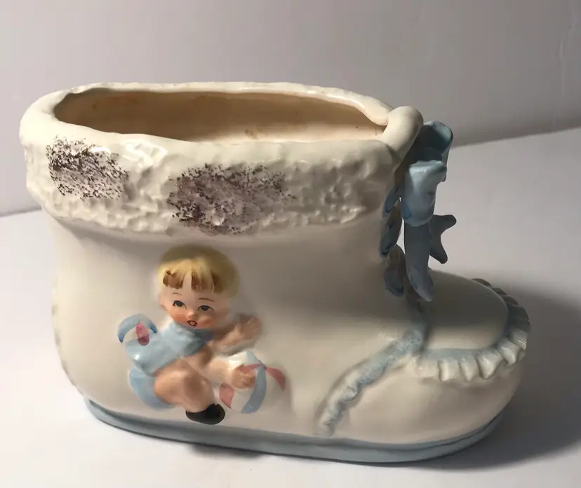 Lefton Baby Boy Bootie Planter