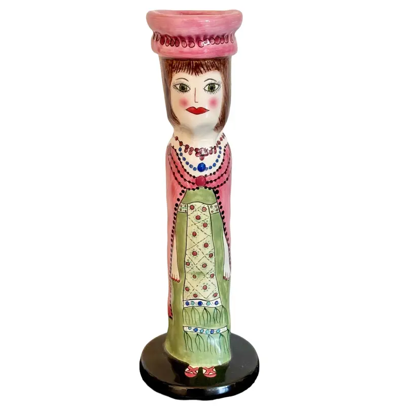 Handcrafted Bella Casa Susan Paley by GANZ Vase or Candle Holder CHLOE Signed 11.5”