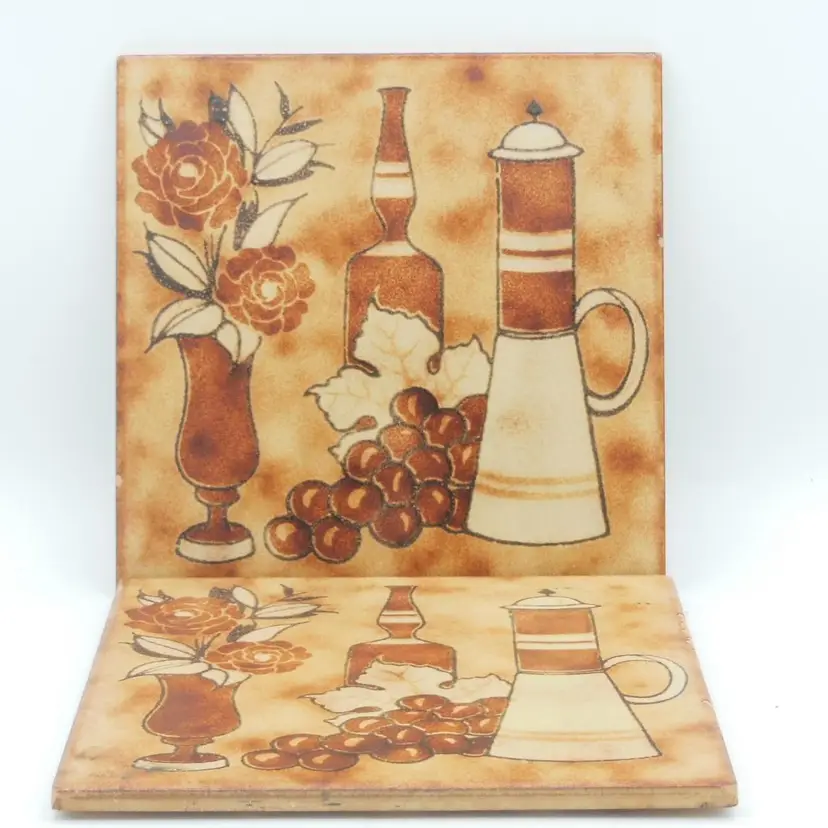 Vintage Semigres Italian Pottery Tiles/Trivets