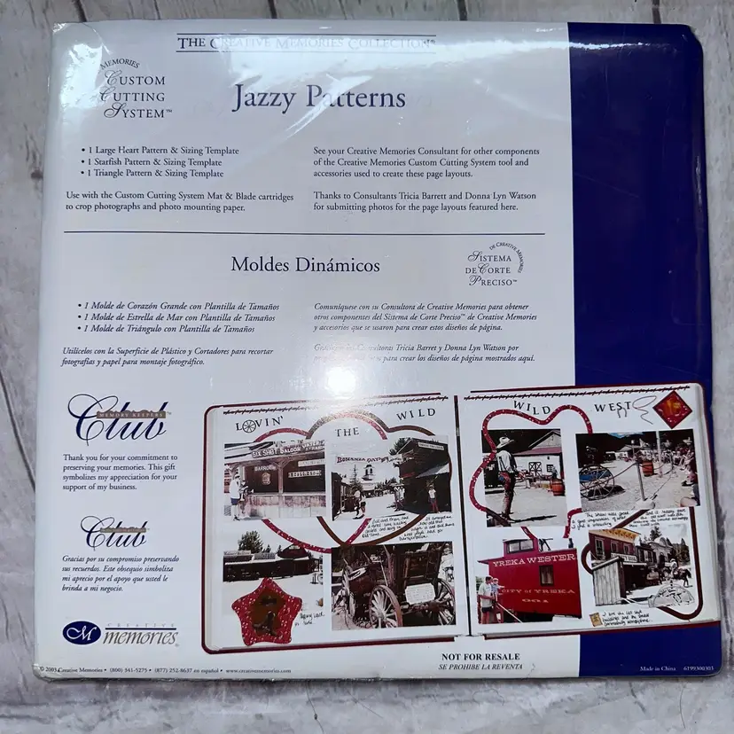 NOS Sealed Vintage 2003 Creative Memories Jazzy Patterns Custom Cutting System Templates