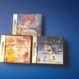 Nintendo Ds games bundle lot Little mermaid Fancy Nancy & Frozen Olaf's Quest