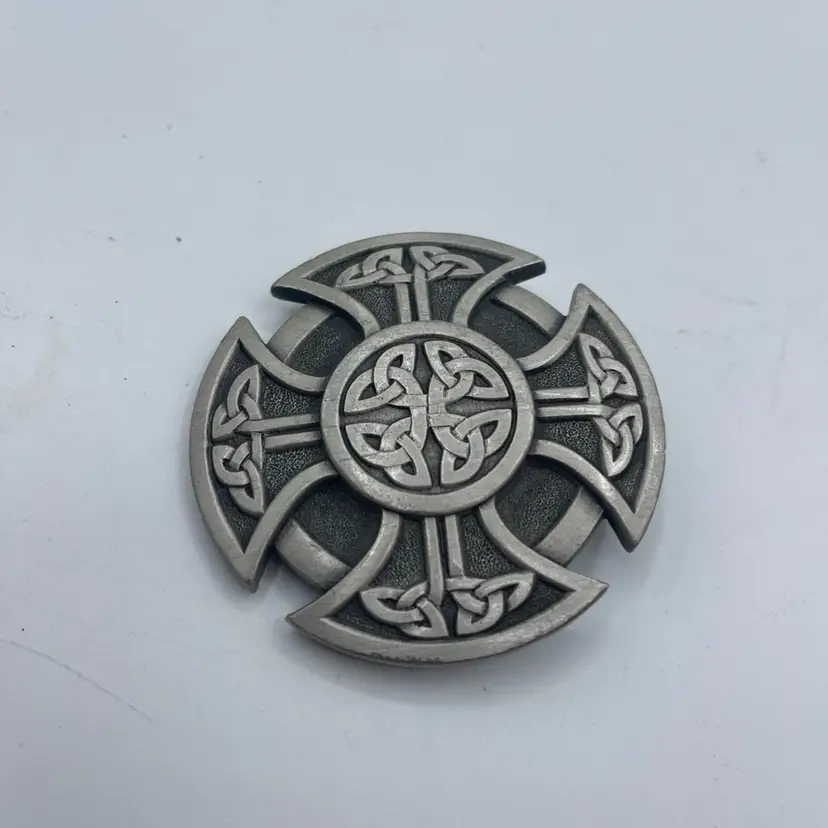 Celtic Knot Fine Pewter Cross Vintage Belt Buckle 2000