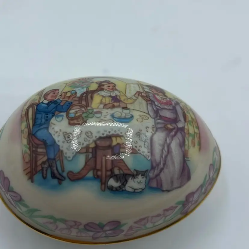 Vintage Easter 1989 Limited Edition Lenox Victorian Easter, Eggs Egg Trinket Box
