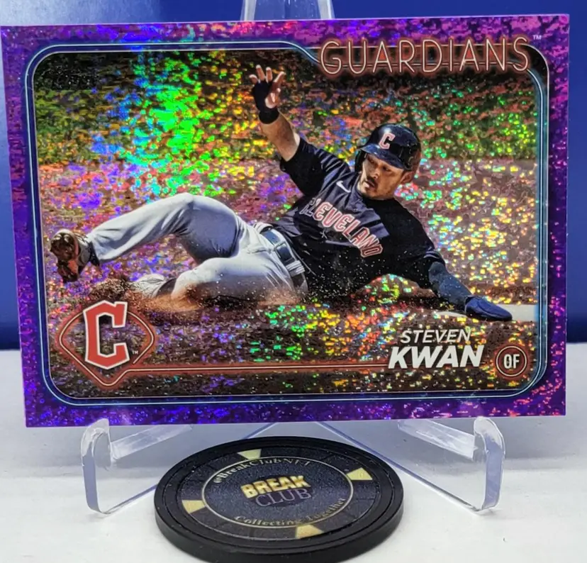 Steven Kwan 2024 Topps Series 1 Purple Foil Board /799 Cleveland Guardians