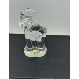 A clear crystal glass elephant figurine by A. Jablonski, made in Poland.