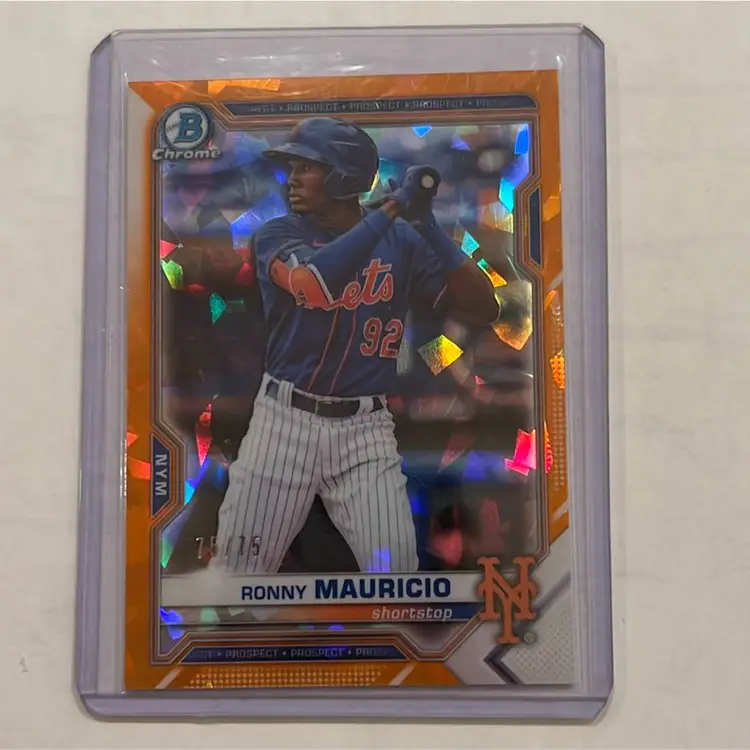 2021 Bowman Chrome Sapphire Ronny Mauricio Orange /75