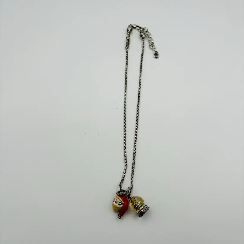 Brighten Necklace, Santa & Snow Globe Charm