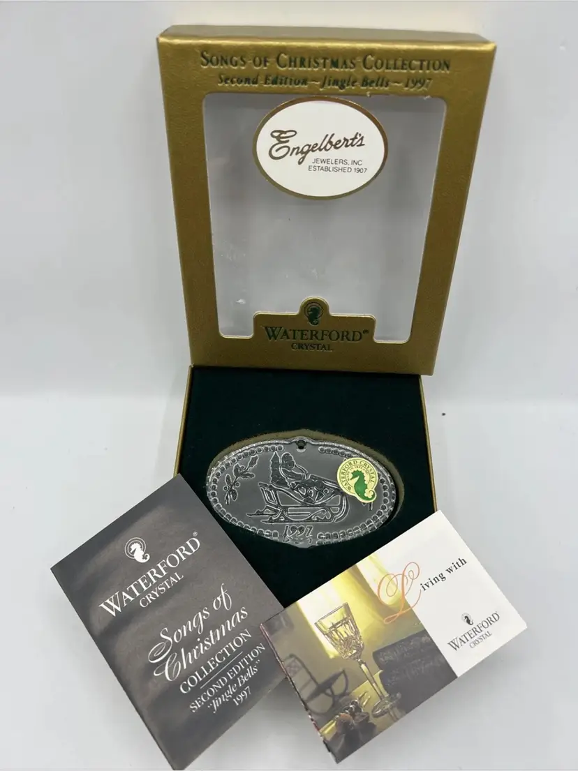 1997 Waterford Crystal Jingle Bells 2nd Edition Songs Of Christmas Ornament