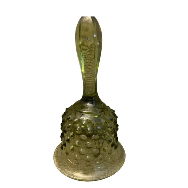 Fenton Colonial Green Hobnail Bell 3 1/4 X 5 1/2 Inches.