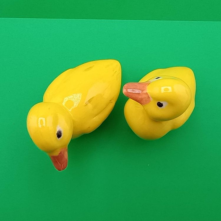 Pair of hobbyist ceramic ducks
