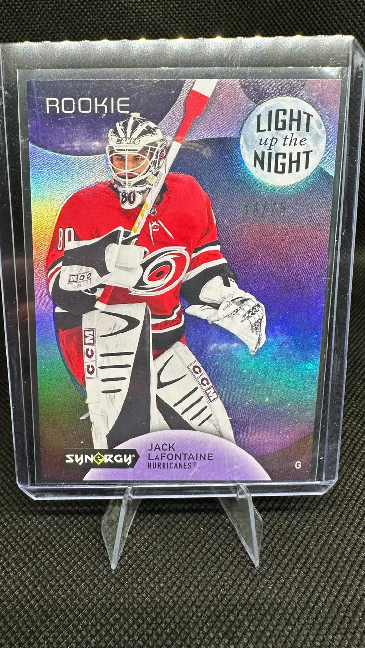 2022-23 Upper Deck Synergy Light Up the Night Jack LaFontaine Carolina Hurricanes L#NR-JL 48/75 RC