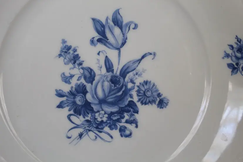 Mitterteich Meissen Blue Salad Plate Floral Bouquet Scalloped Edge Germany