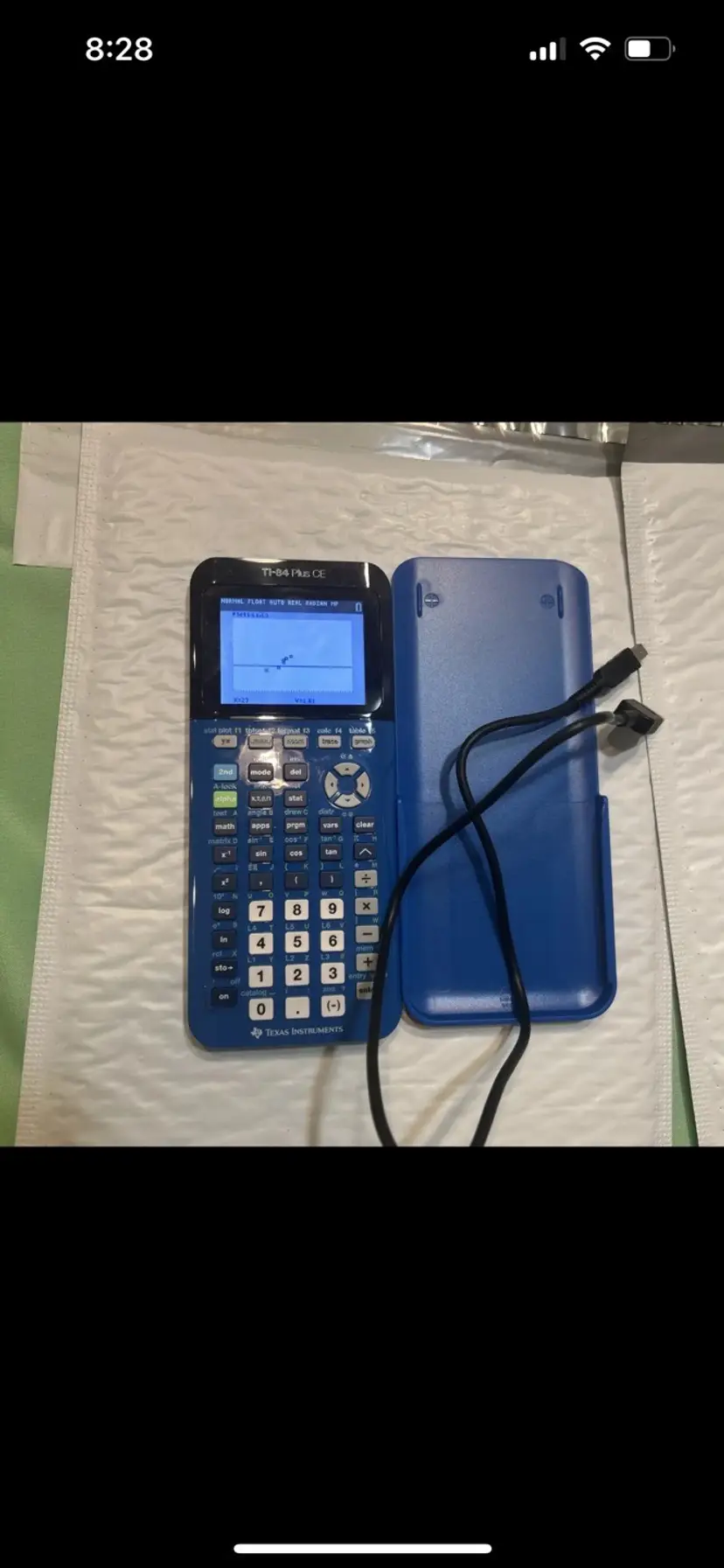 Texas Instruments TI-84 Plus CE Graphing Calculator Tested WITH Case Cable blue