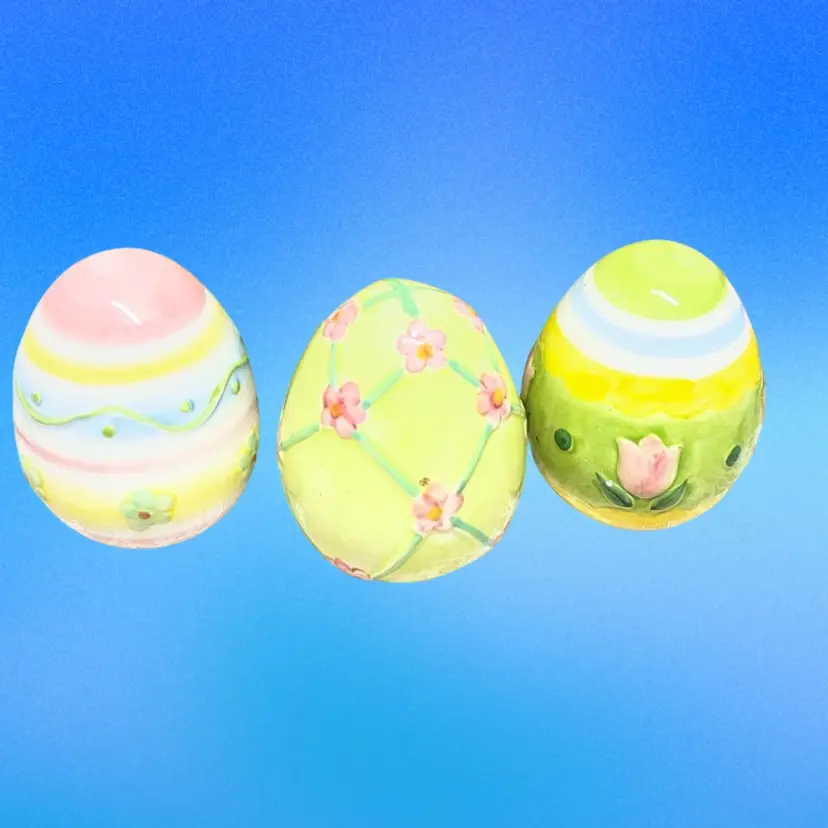 (3) Ceramic Easter Eggs