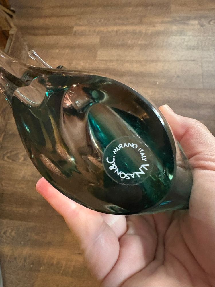 Large Murano fish paperweight statue