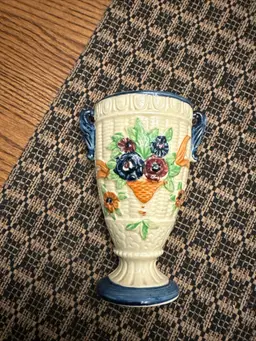 Vtg Made In Japan Wall Pocket Vase With Flower Design