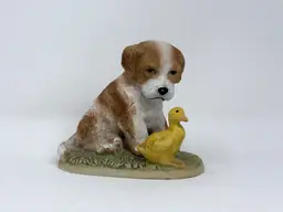 Brown Ceramic Homco Spaniel Puppy Figurine: Vintage 1970s Hand Painted Dog Decor (0240-25)