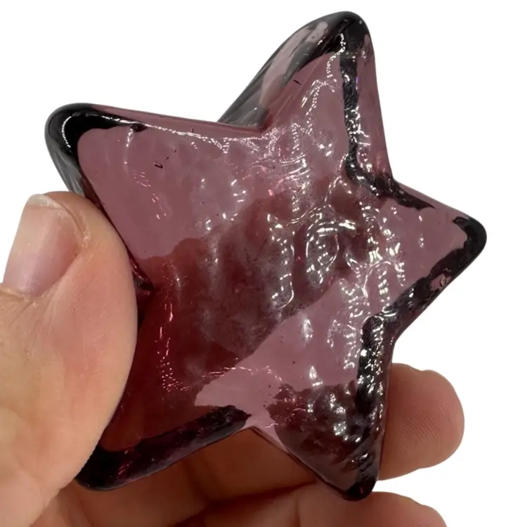 Pinkish Purple Glass Star Paperweight