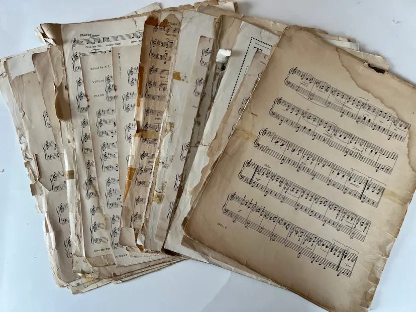 60 Antique Sheet Music Pages- Large 11x14" Classical Victorian Vintage Ephemera Paper Crafts #1