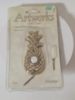 Angelo Artworks Brass Push Button Door Bell Pineapple Welcome Symbol NOS