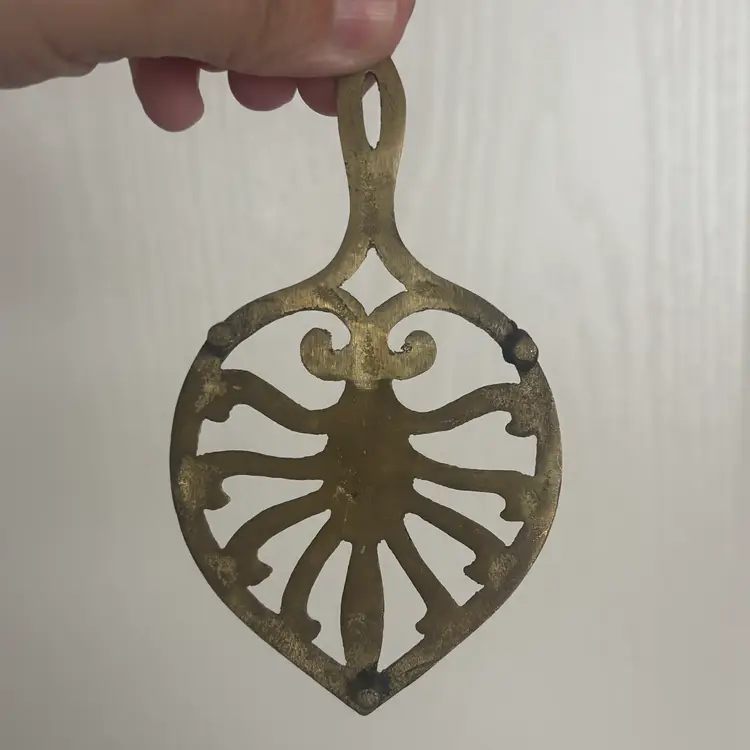 Vintage Brass Small Scrollwork Trivet